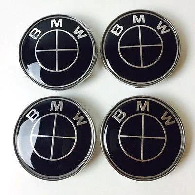 Black BMW Wheel Center Caps